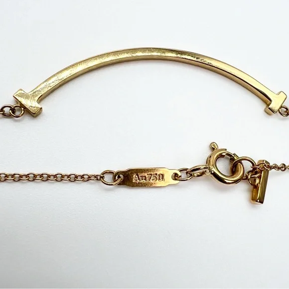 Tiffany & Co. T Smile Yellow Gold Necklace Small with Box - Picture 9 of 14